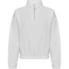 Vetements AWDis | Sweat Court Col Zippe Femme Blanc