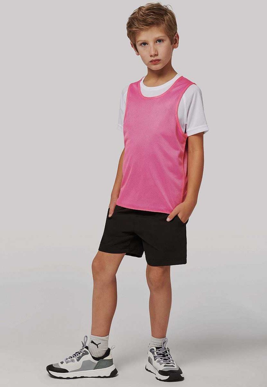 Sport ProAct | Chasuble Reversible Pour Enfant A Personnaliser Fluorescent Pink / Sporty Sky Blue