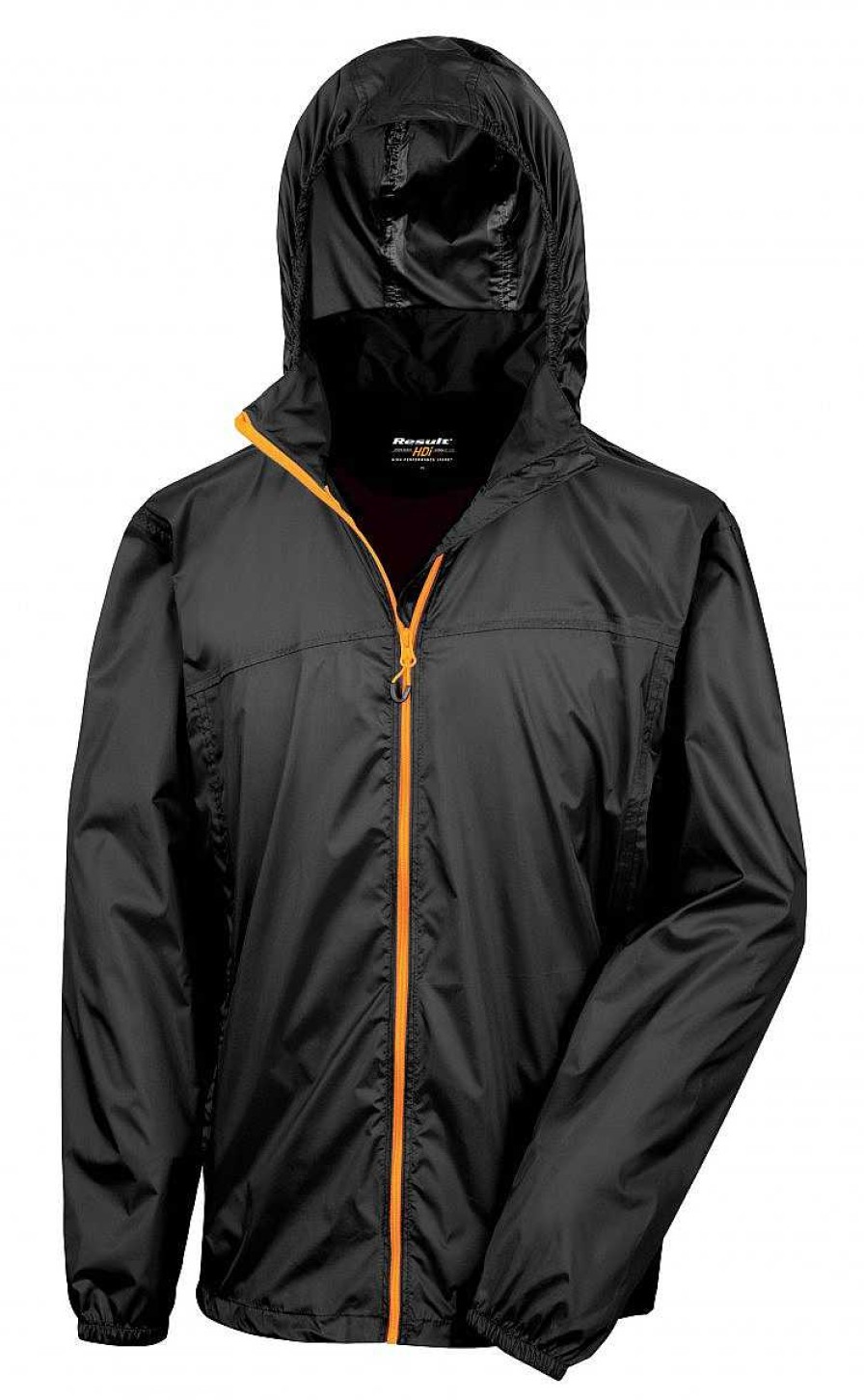 Vetements Result | Coupe-Vent Impermeable Deperlant A Personnaliser Black / Orange