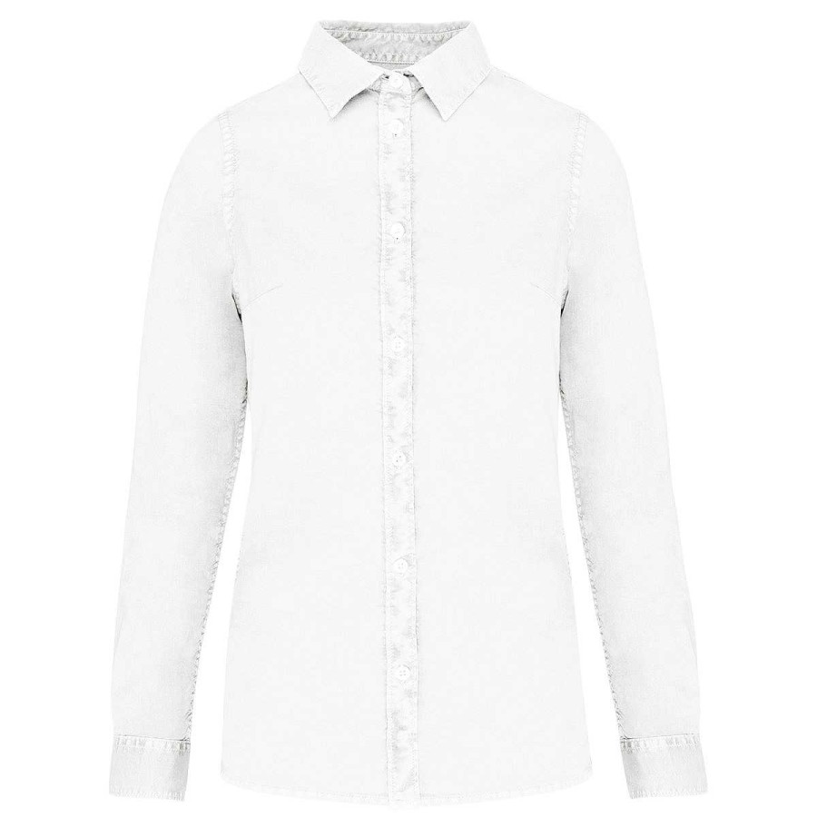 Bio Native Spirit | Chemise Pour Femme En Coton Bio - Effet Delave White