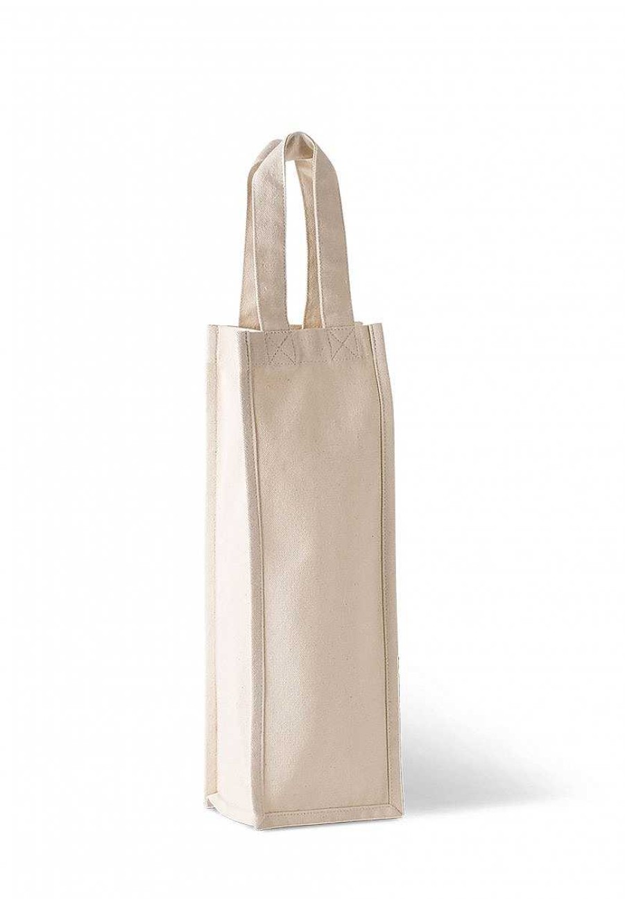 Accessories Kimood | Sac Porte Bouteille En Coton A Personnaliser Natural