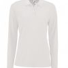 Vetements Sol's | Polo Manches Longues Femme A Personnaliser Blanc