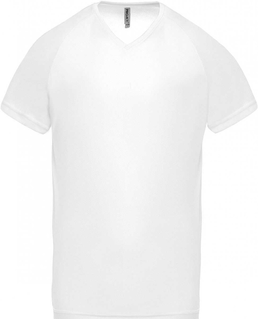 Vetements ProAct | T-Shirt De Sport Col V A Personnaliser White