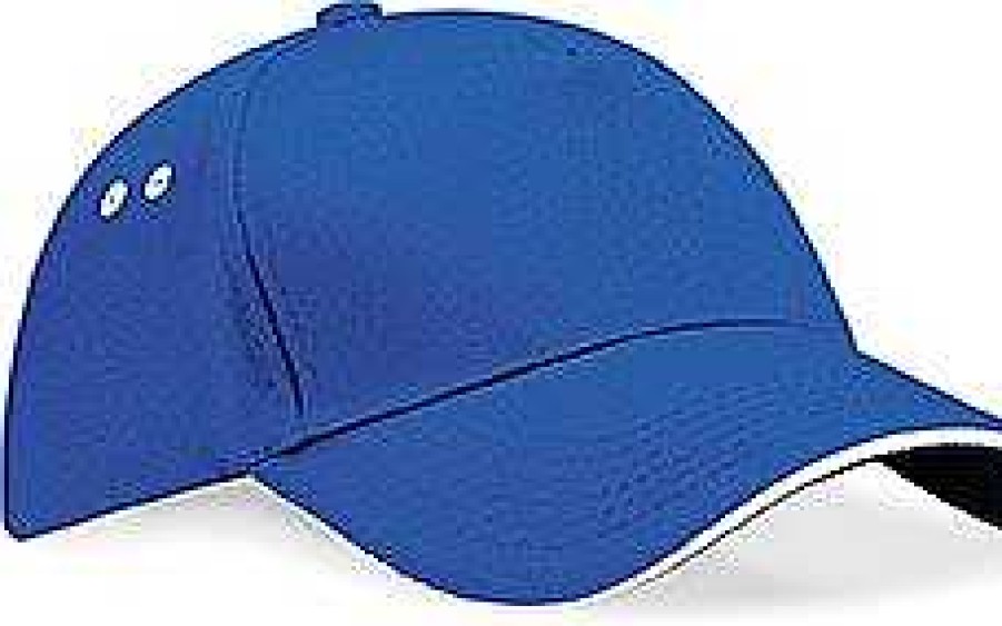 Accessories Beechfield | Casquette Ultimate A 5 Panneaux Sandwich Contraste Black / Bright Royal