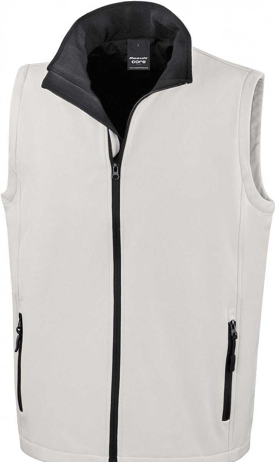 Vetements Result | Gilet Softshell Homme 2 Couches Pas Cher A Personnaliser Black / Black