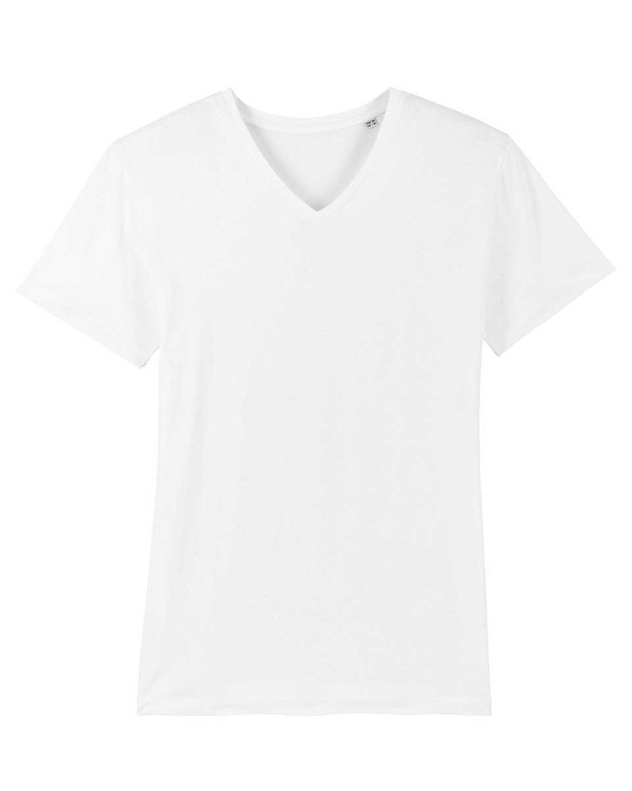 Vetements Stanley / Stella | Tee Shirt Bio Homme Col V Personnalise - Stanley Presenter White