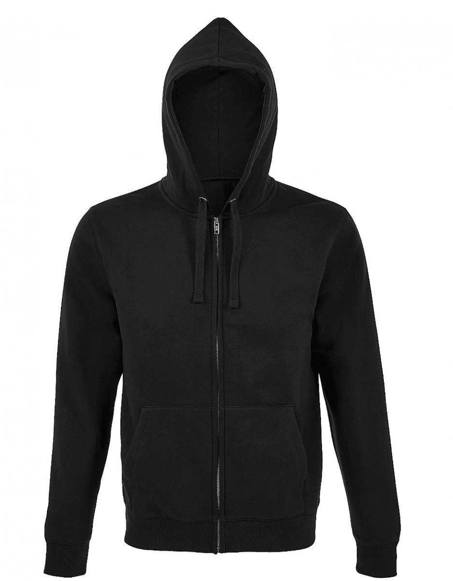 Vetements Sol's | Sweat Zippe A Capuche Personnalisable Noir