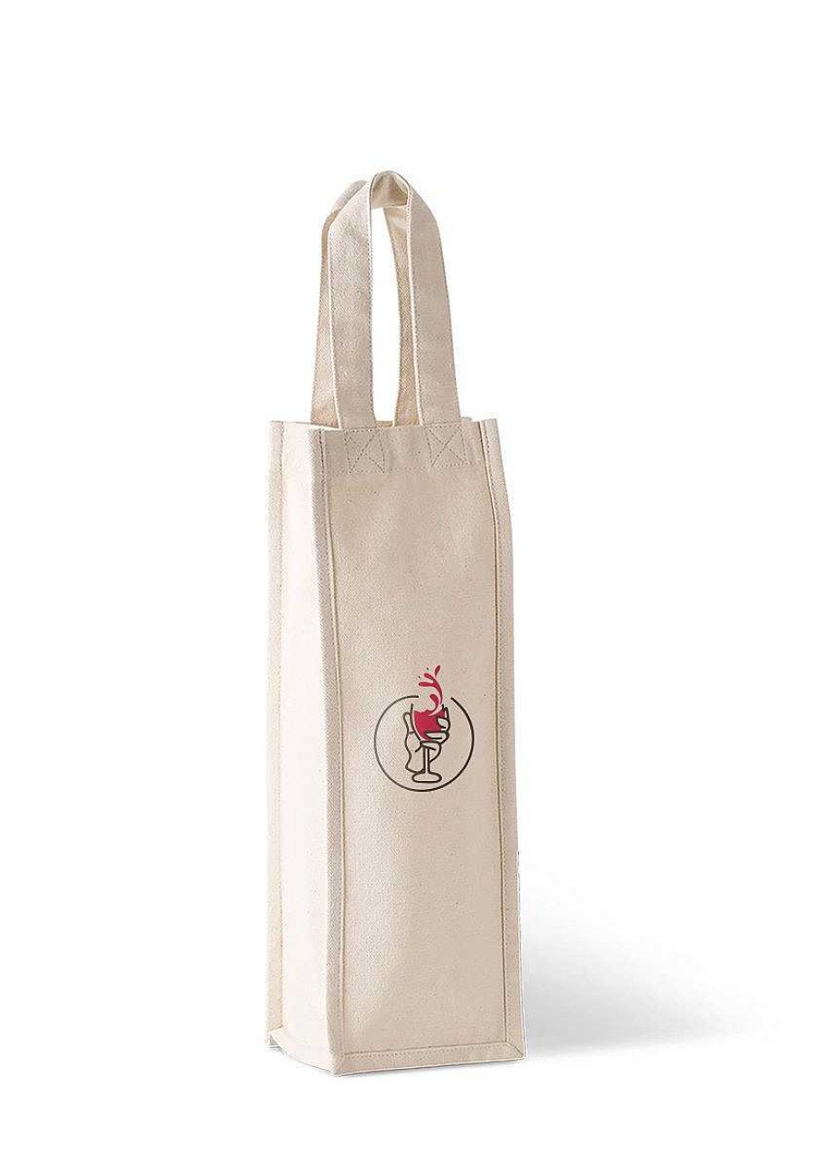 Accessories Kimood | Sac Porte Bouteille En Coton A Personnaliser Natural