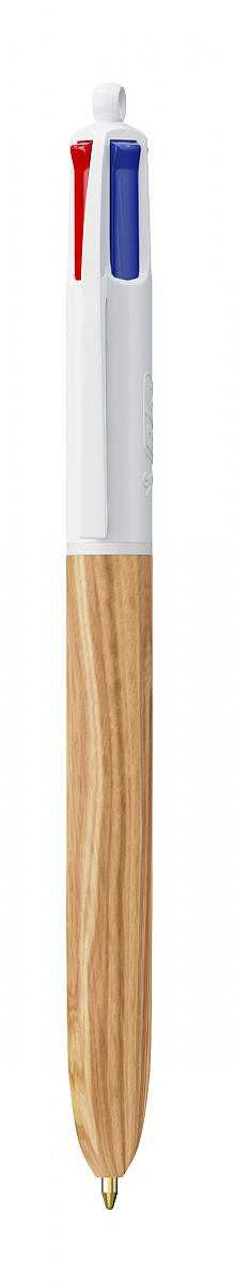 Accessories BIC | Stylo Bic® 4 Couleurs Wood Style A Personnaliser Blanc/Bois