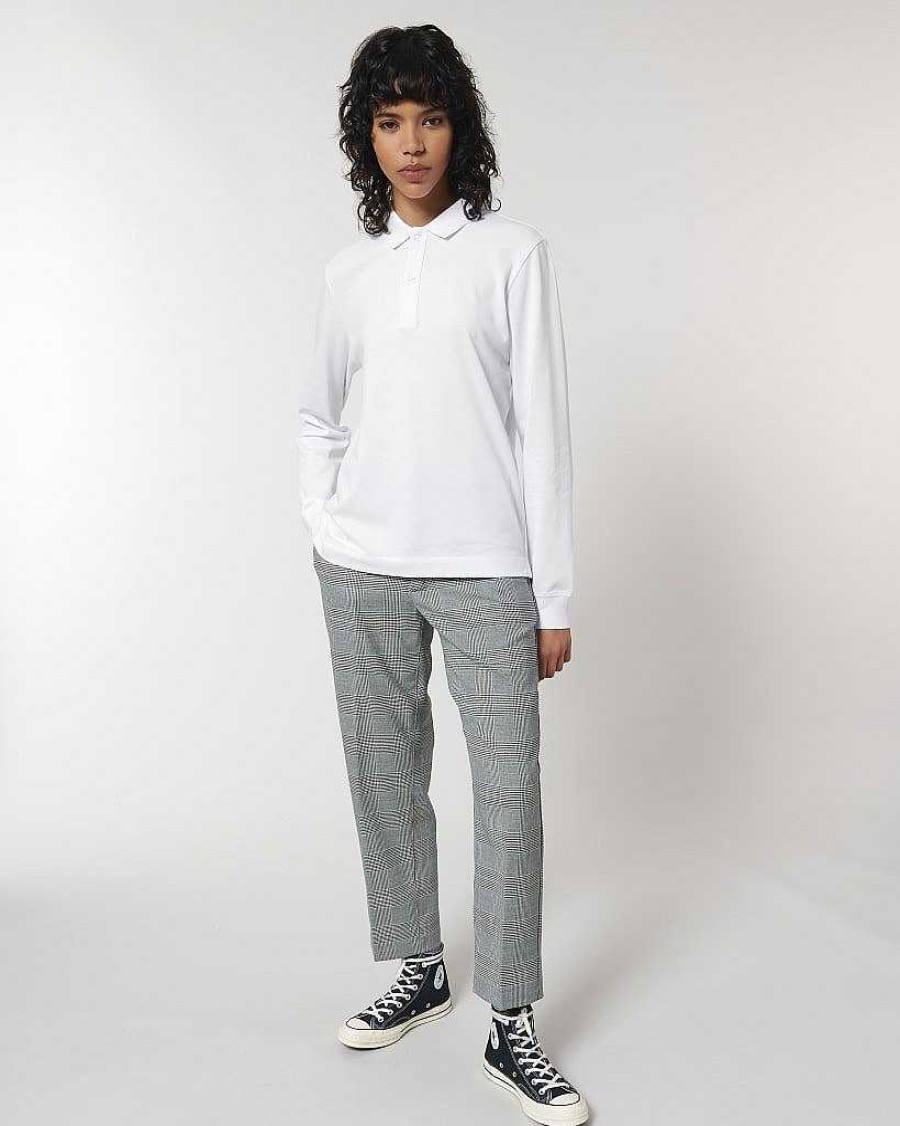 Vetements Stanley / Stella | Polo Manches Longues Unisexe A Personnaliser - Prepster Long Sleeve White