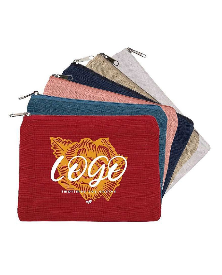 Accessories Kimood | Pochette En Toile De Jute Personnalisable Natural