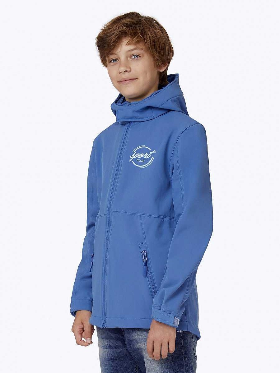 Vetements B&C | Veste Enfant Softshell Capuche Azure