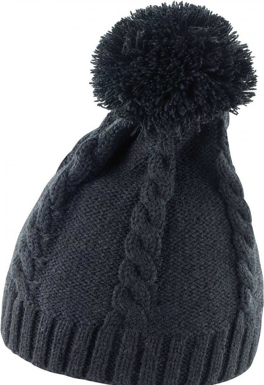 Accessories Result | Cable Knit Pom Pom Beanie Bonnet A Pompon Black