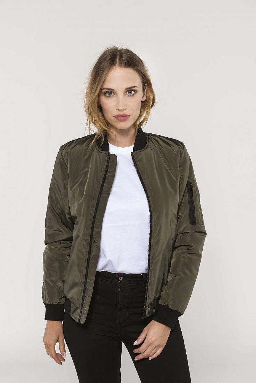 Vetements Kariban | Blouson Bomber Femme A Personnaliser Deep Khaki