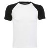 Vetements Sol's | T-Shirt Baseball Homme Personnalise Blanc/Noir