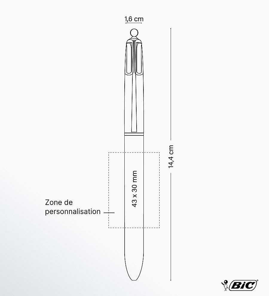 Accessories Mister Tee | Stylo Bic® 4 Couleurs Bille A Personnaliser Blanc